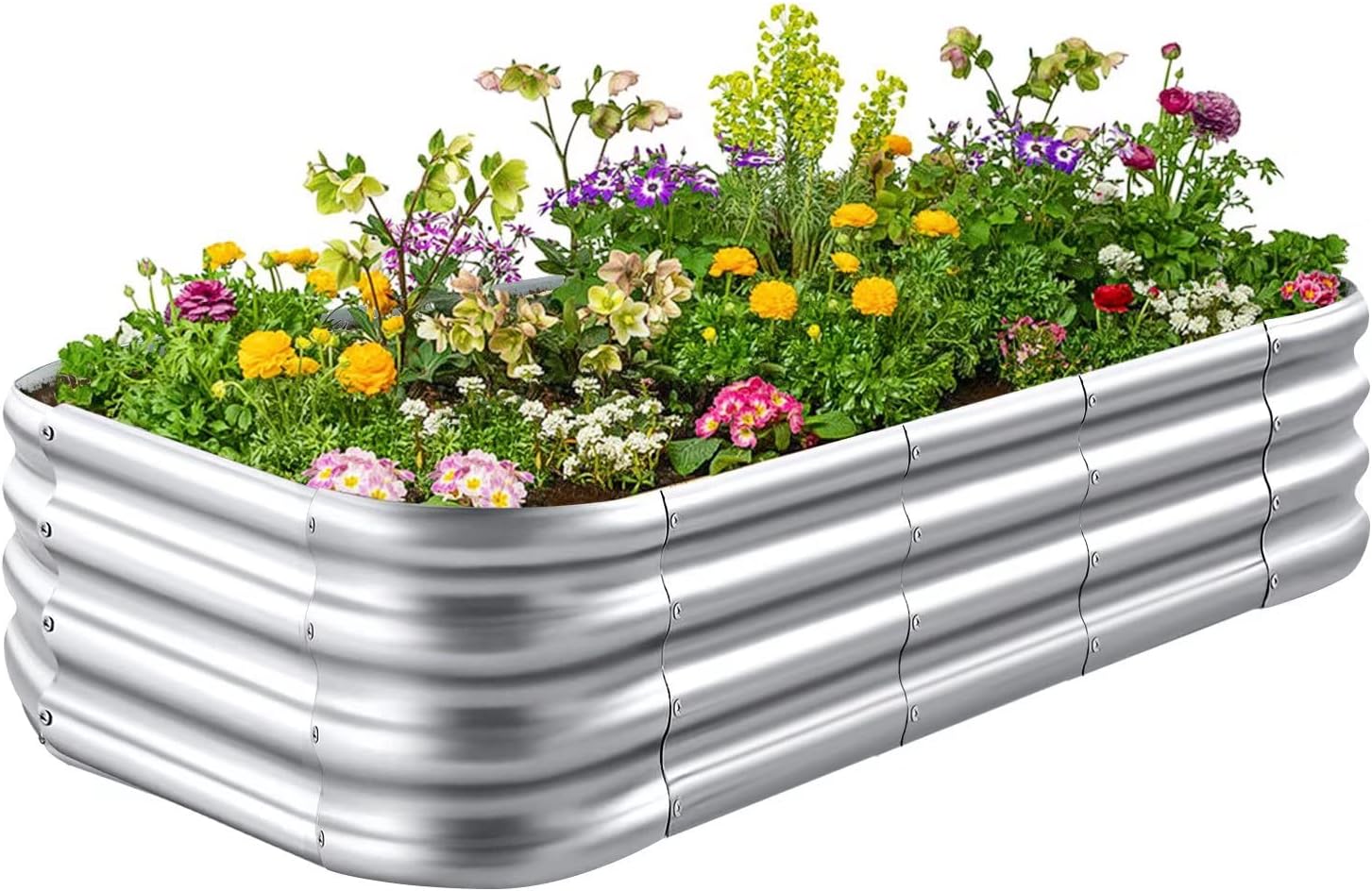 Galvanized Raised Garden Beds Outdoor for Vegetables,Planters for Outdoor Plants,DIY 12-in-1 Large Metal Garden Bed Planter Boxes Outdoor 1 Set for 12 Shapes Size Garden Planters